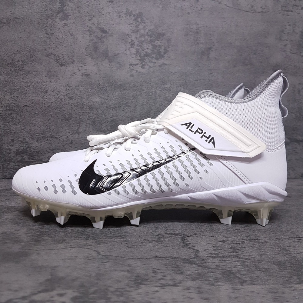 NIKE Alpha Menace Pro 2 Mid Football Cleats Mens Size 12 White‎ Grey AQ3209-100